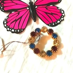 VTG Brooch Red White & Blue